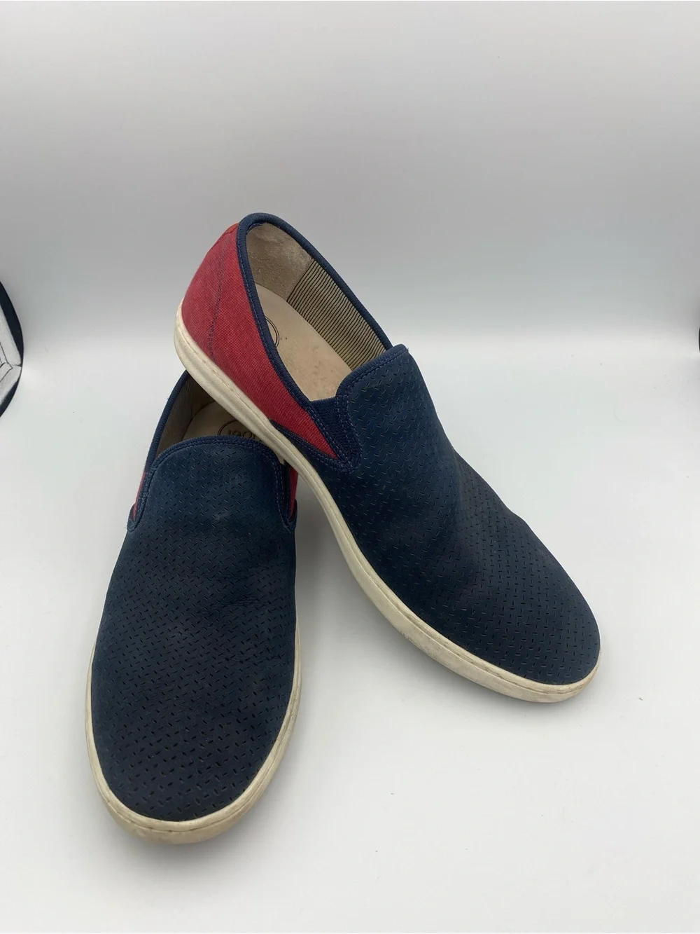 1901 Navy and Red Slip-On Loafers